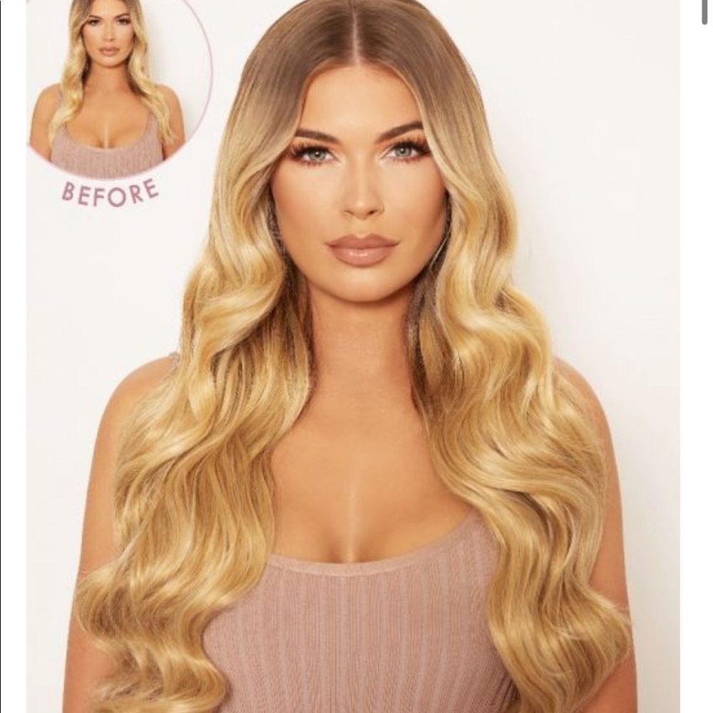 LullaBellz premium clip-in synthetic hair extensions 5 piece curly hair